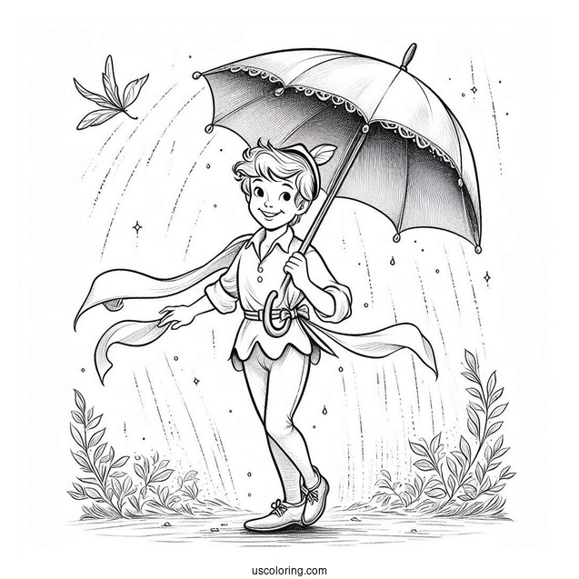 John Darling Holding Umbrella