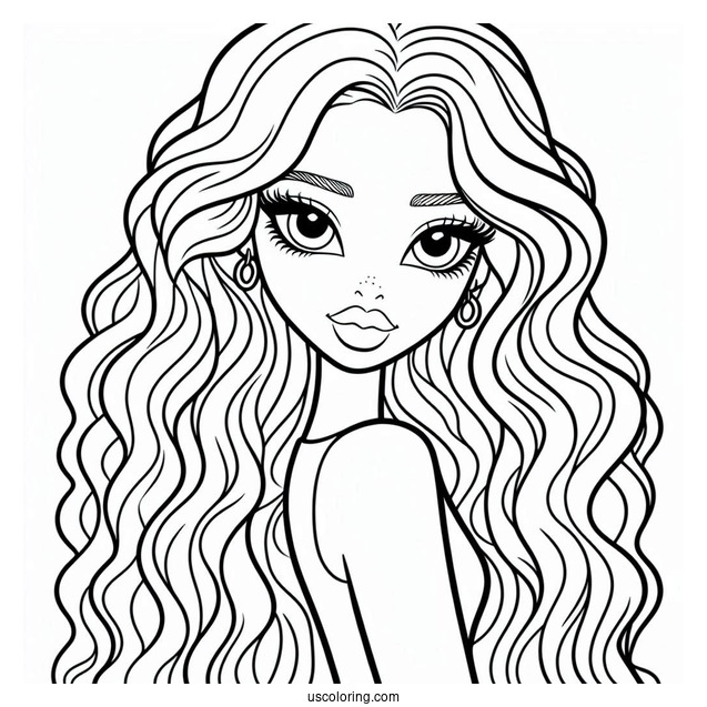 Easy Outline Of Bratz Cloe For Kids