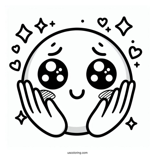 Hugging Face Emoji Coloring Page