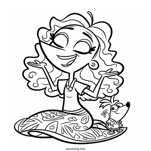 Happy Phineas And Ferb Coloring Page For Kids