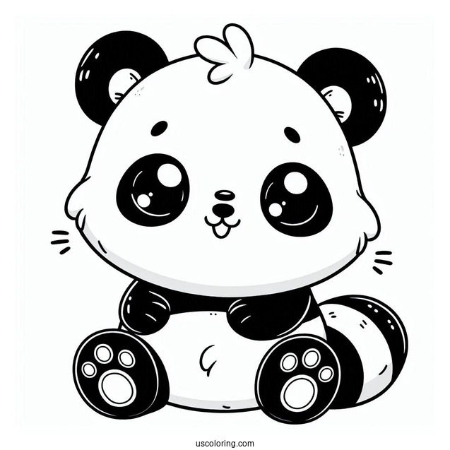 Adorable Cartoon Panda Coloring Sheet