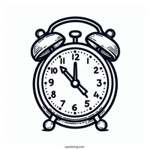 Simple Outline Of an Alarm Clock To Color