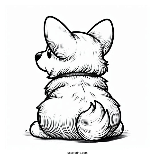 Back View Of Cute Corgi