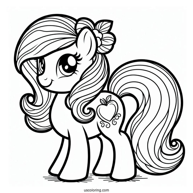 Retro Applejack Pony Coloring In