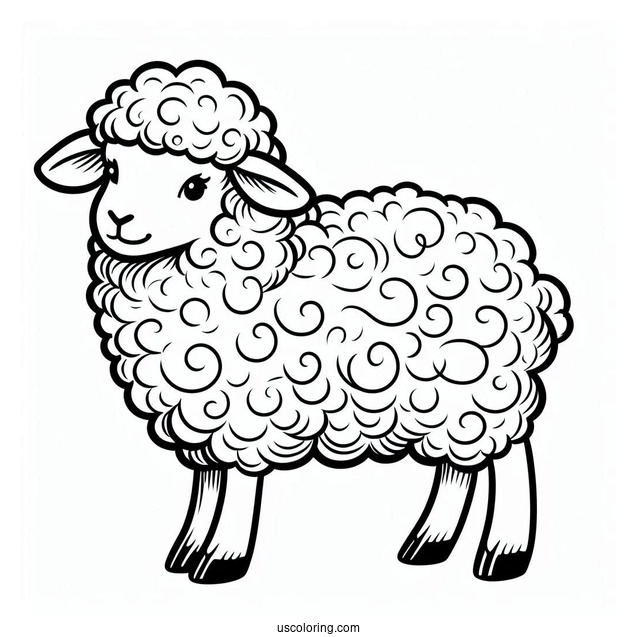 Simple Outline Of Sheep To Color