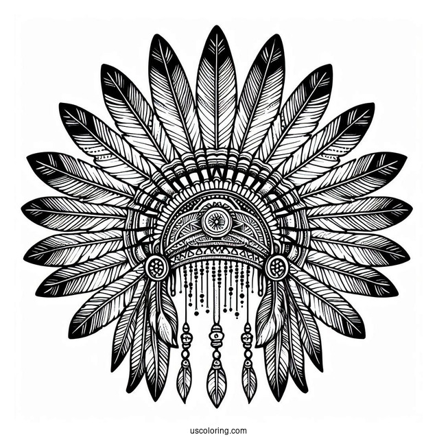 Native American Coloring Page Headdress