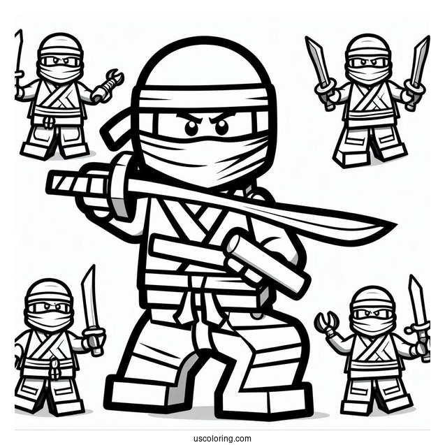 Easy Lego Ninja Coloring In For Preschoolers