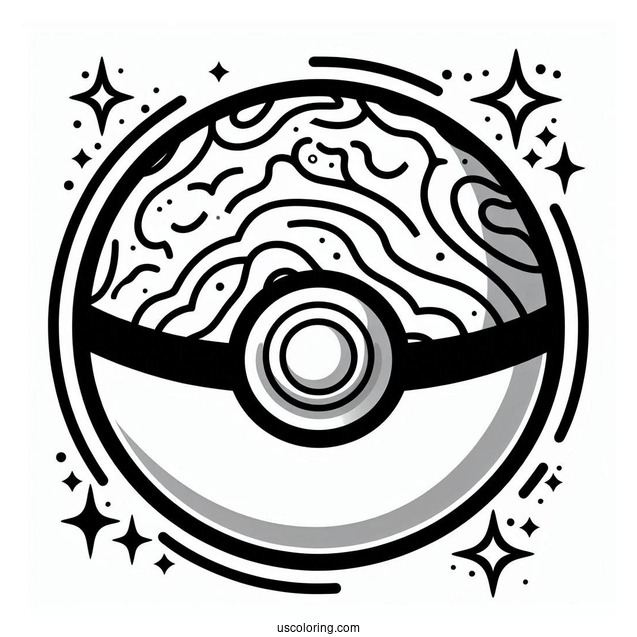Ultra Pokéball Coloring Page For Preschoolers