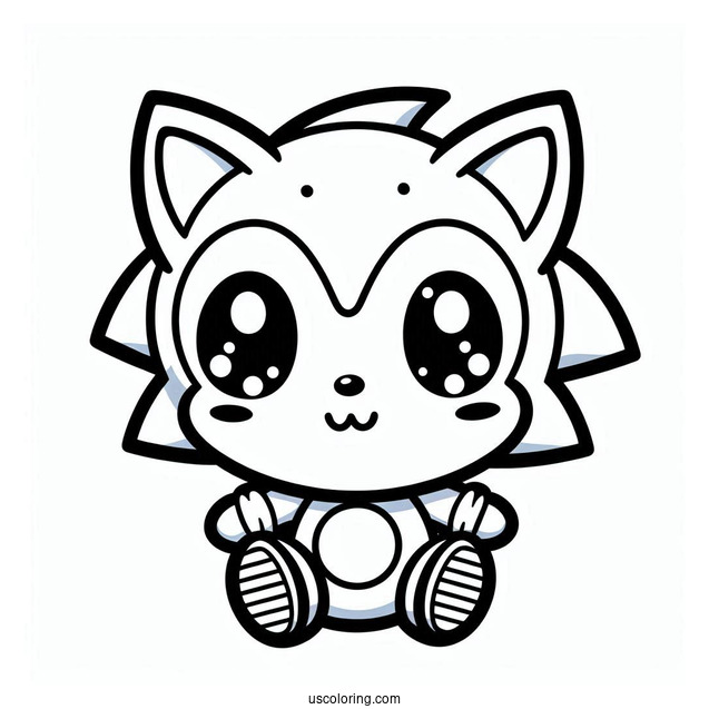 Kawaii Baby Sonic Coloring Page For Kids
