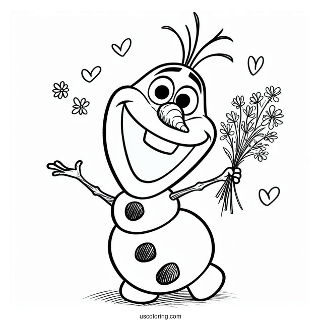 Adorable Olaf Coloring Page