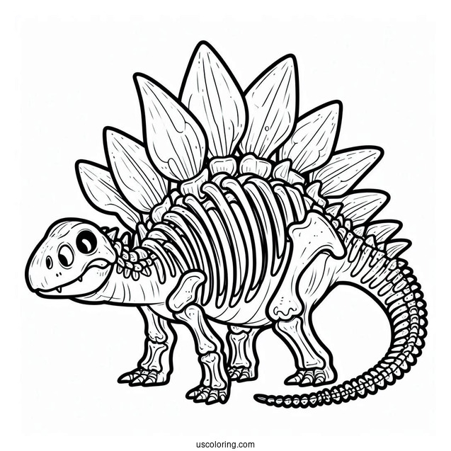 Stegosaurus Coloring Page Skeleton
