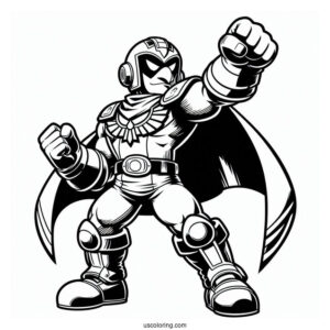Super Smash Bros Coloring Page Of Captain Falcon Outline