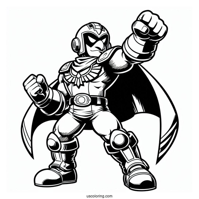Super Smash Bros Coloring Page Of Captain Falcon Outline