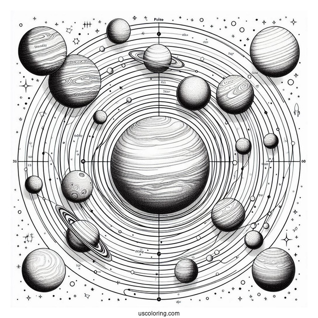 Solar System Map Including Pluto To Color