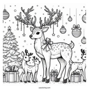 Large Adult Reindeer With Christmas Decorations