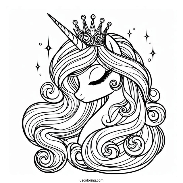 Elegant Princess Celestia Coloring Page With Crown
