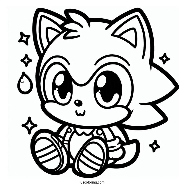Kawaii Baby Sonic Coloring Page For Kids