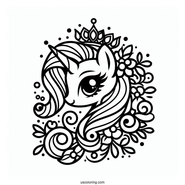 Simple Rarity Coloring Page For Kids