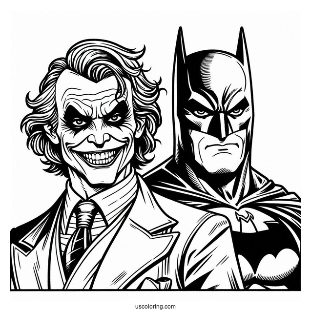 Batman And The Joker Coloring Page