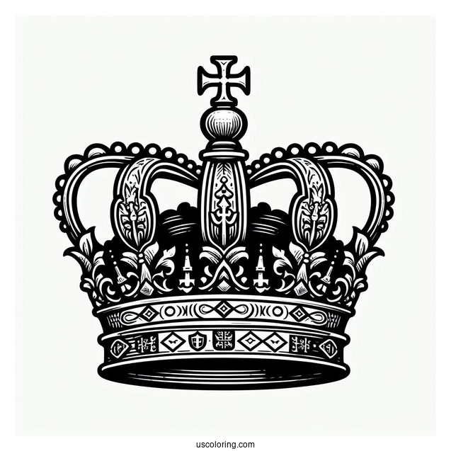 Oultine Of St Edward Heraldic Crown Coloring In