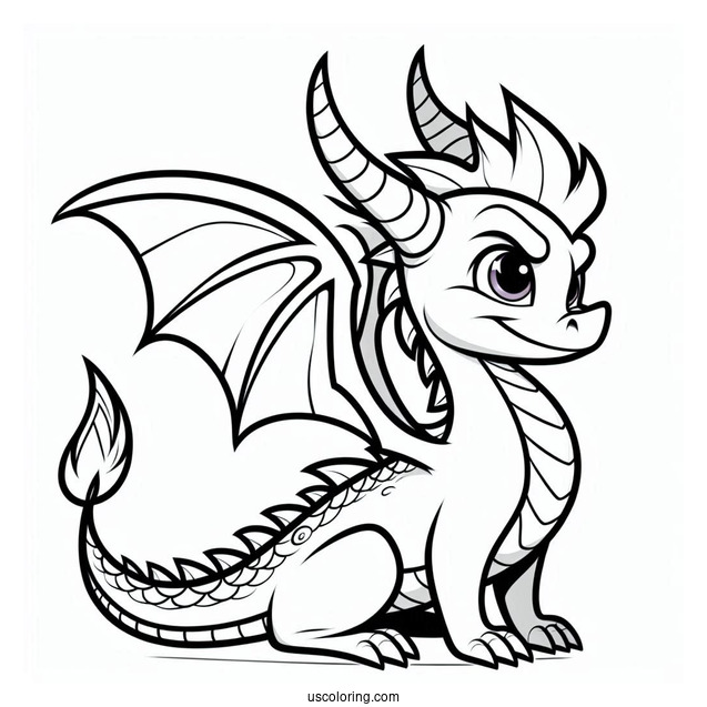Easy Flame Dragon Outline From Sypro Coloring Page