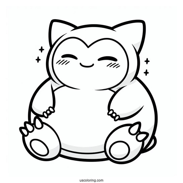 Snorlax Coloring Page Smiling Munchlax For Preschoolers
