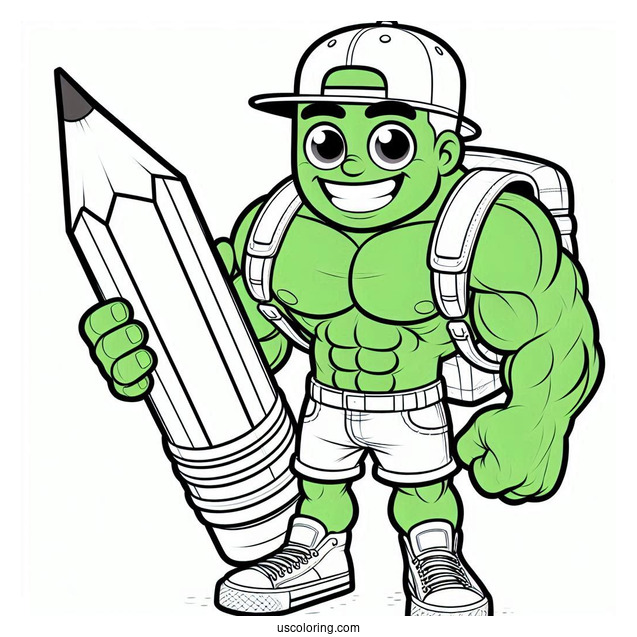 Easy Outline Of Hulk To Color For Young Kids