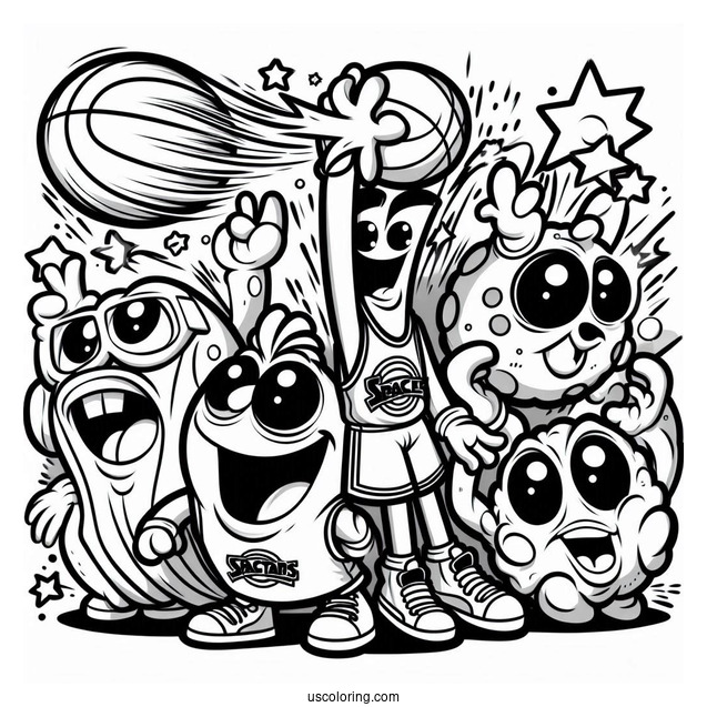 Space Jam Monstars Bang Coloring Page For Kids