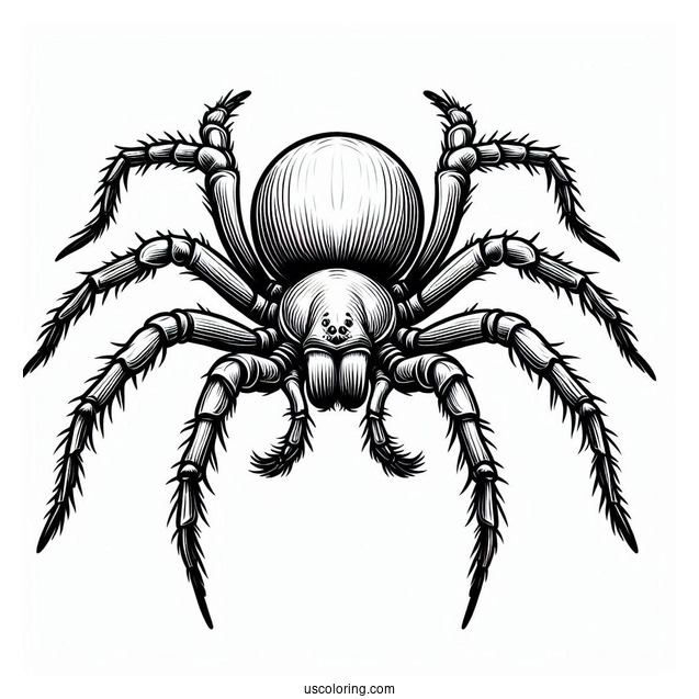 Red Back Venomous Spider Coloring Sheet