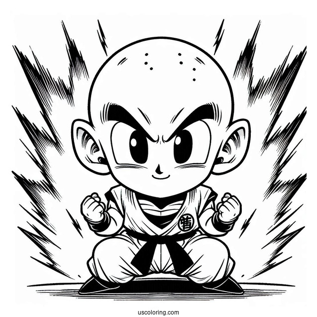 Krillin Character Coloring Page