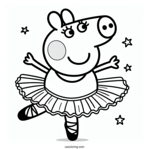Peppa Pig Ballerina Coloring Page For Kids