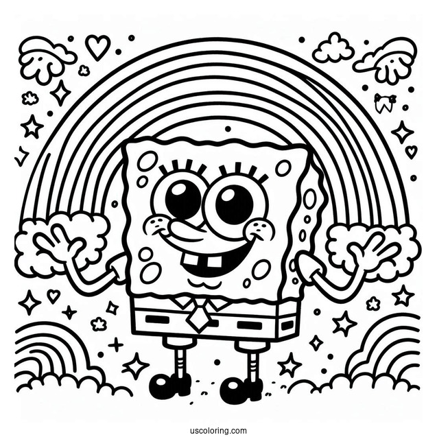 SpongeBob Squarepants Rainbow To Color