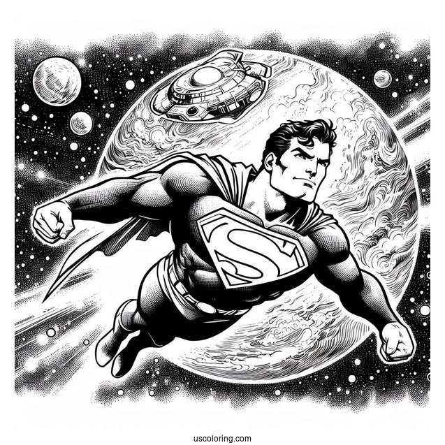 Superman Flying In Outer Space