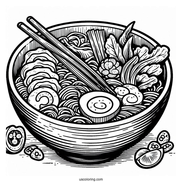 Ramen Coloring Page