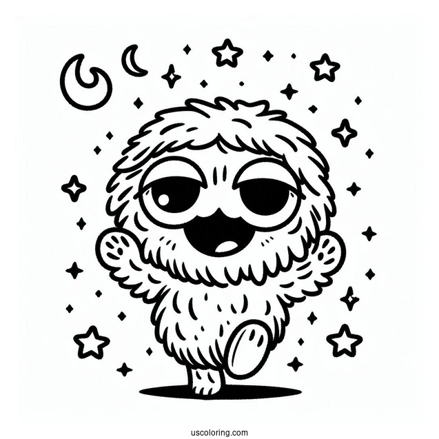 Kawaii Oscar The Grouch Coloring Sheet