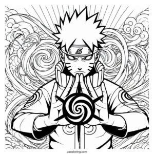 Kurama Chakra Mode Naruto Coloring Page