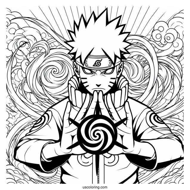 Kurama Chakra Mode Naruto Coloring Page