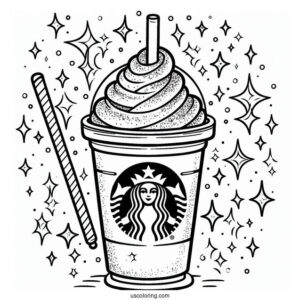 Sparkly Starbucks Coloring Page Frappe For Kids