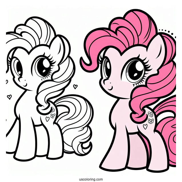 Outline of Pinkie Pie Pony For Preschoolers
