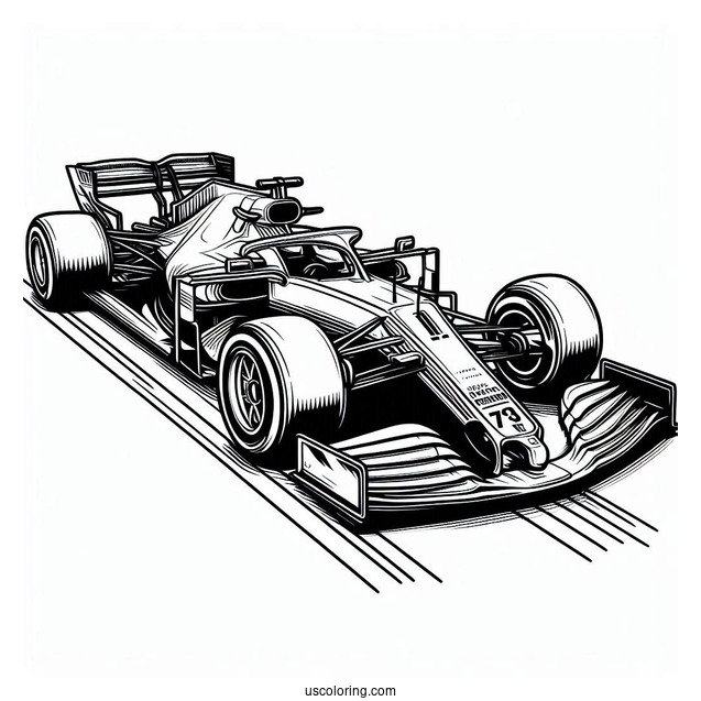 Detailed Coloring Page Of Formula 1 Car