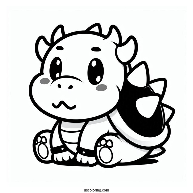 Easy Baby Bowser Coloring Sheet For Kids