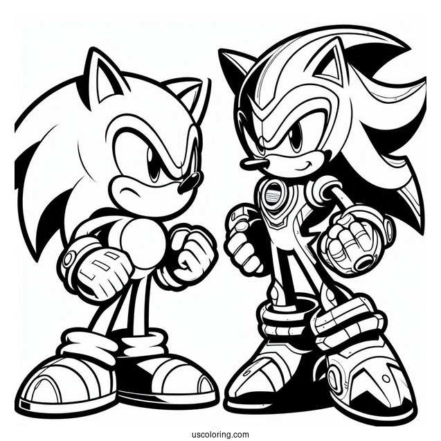 Sonic Vs Metal Sonic Coloring Page