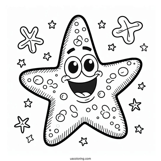 Starfish Coloring Page Of Patrick Star From SpongeBob