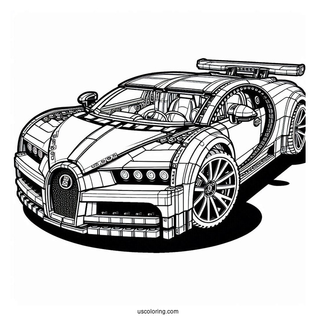 LEGO 42083 Technic Bugatti Coloring Page Chiron