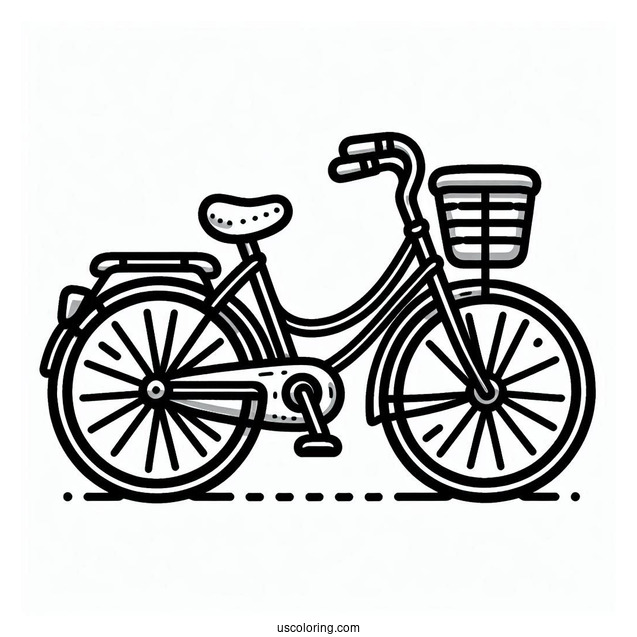 Cartoon Bicycle Coloring Page Outline For Preschoolers