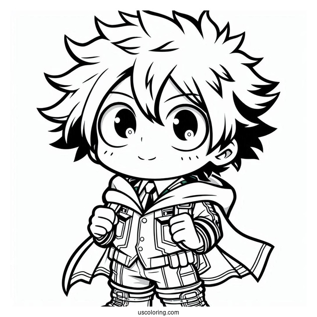 My Hero Academia Coloring Page Of Chibi Eijiro Kirishima