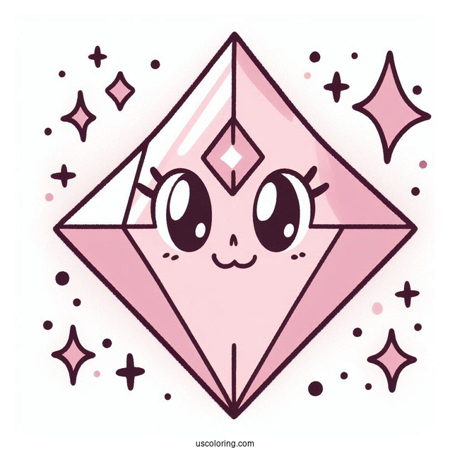 Steven Universe Coloring Page Of Simple Pink Diamond Outline