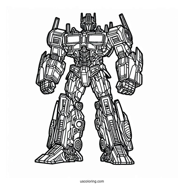 Intricate Outline Of Optimus Prime Coloring Page
