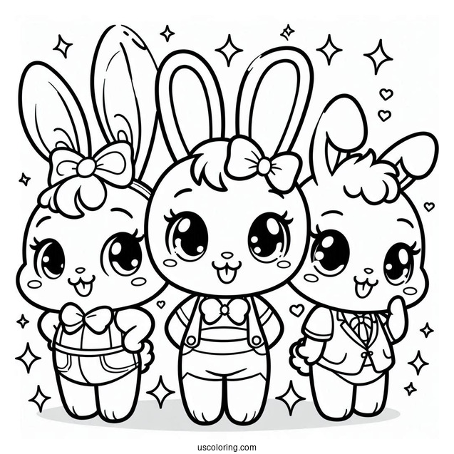 Sunny Bunnies Coloring Page Of Happy Sunny Bunnies S Marty, Hopper, Shiny, Turbo, Iris For Preschoolers