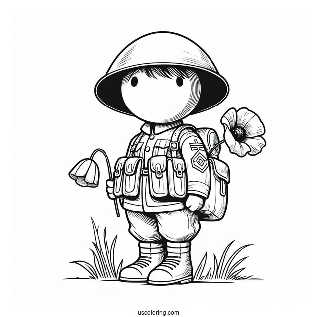 Poppy Playtime Coloring Page Of Player Wearing Grabpack
